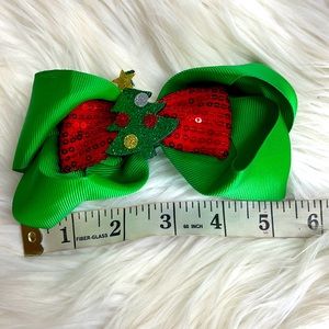 Girls kids child children Hair accessory Holiday Christmas Hair Bow